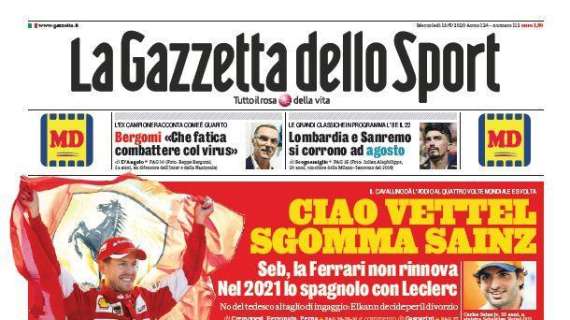 La Gazzetta in apertura: "Lo strappo di Ibra"