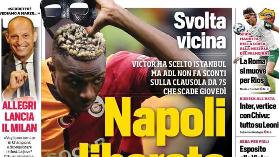 Il CorSport in prima pagina: "Allegri lancia il Milan"