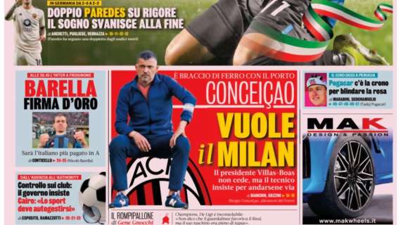 Conceiçao e il Milan: le prime pagine dei principali quotidiani sportivi