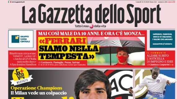 La Gazzetta in apertura: "Tonali che Diavolo"