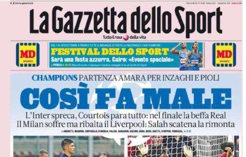 Milan e Inter k.o. in Champions, La Gazzetta dello Sport: "Così fa male"