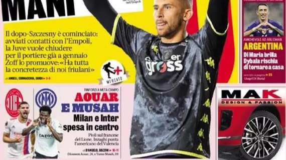 La Gazzetta apre sul mercato: "Aouar e Musah. Milan e Inter spesa in centro"