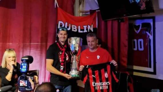 FOTO MN - Ieri Massaro e la Supercoppa di Riad al Milan Club Dublino