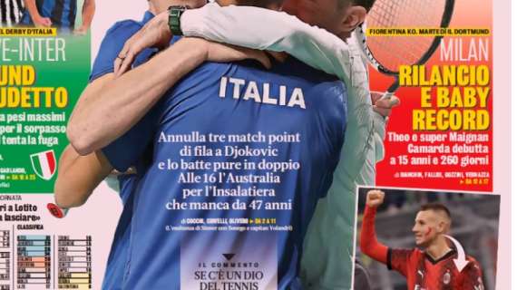 Vince il Milan, Camarda da record: le principali prime pagine dei quotidiani sportivi