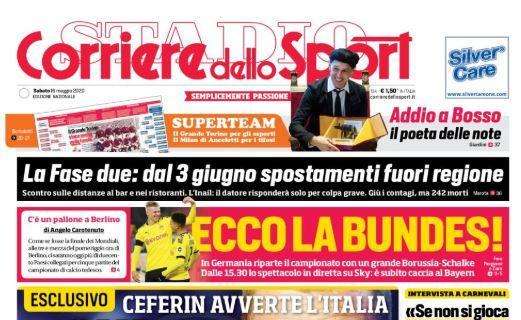 Ceferin avverte l'Italia, Corriere dello Sport: "Chi si ferma paga"