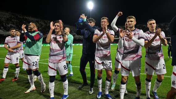 Serie A, il Bologna vince contro la Roma e si ritrova quarta in solitaria