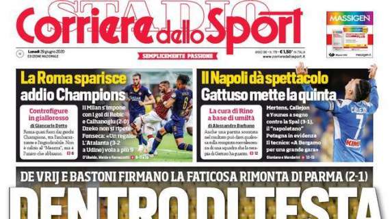 CorSport: "La Roma sparisce, addio Champions". Il Milan si impone con i gol di Rebic e Calhanoglu