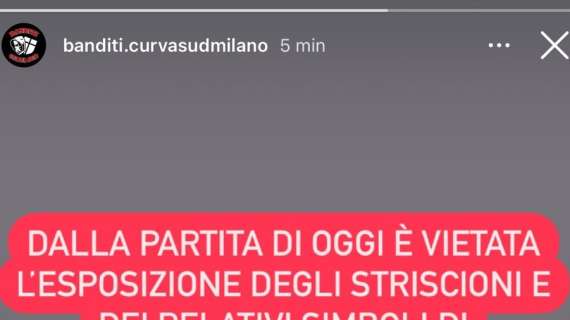 Curva Sud Milano: "Da oggi niente striscioni e bandiere. Ecco perchè"