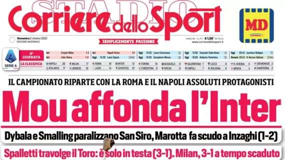 Il CorSport in prima pagina: “Milan, 3-1 a tempo scaduto”