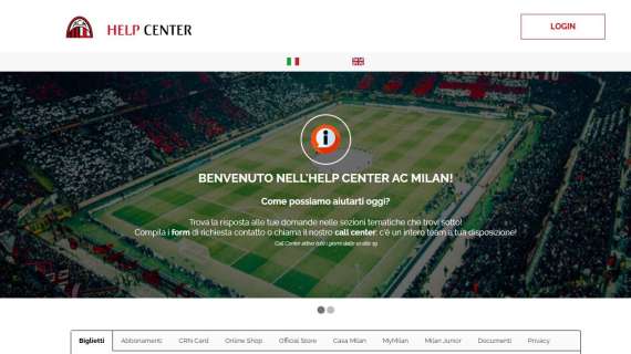 Da oggi è attivo l'AC Milan Help Center