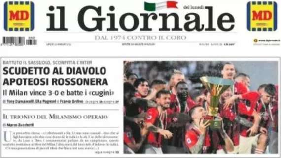 Il Giornale sul trionfo del Milan: “Scudetto al Diavolo. Apoteosi rossonera”