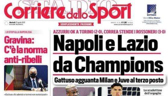 Il Corriere dello Sport in prima pagina: "Correa stende i rossoneri"