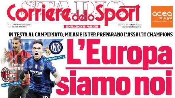 Milan-Inter, Corriere dello Sport: "L'Europa siamo noi"