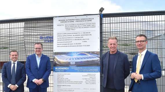 Udine, Bluenergy Stadium primo stadio in Italia con copertura fotovoltaica