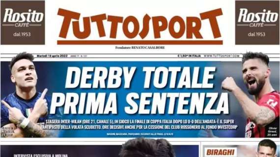 Tuttosport in apertura: "Derby totale, prima sentenza"