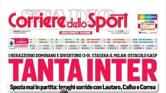 Il CorSport titola in prima pagina: "Stasera il Milan: ostacolo Gasp"