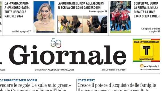 Il Giornale: "Conceicao, buona la prima. Il Milan ribalta la Juve e ora sfida l'Inter"