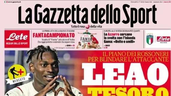 L’apertura della Gazzetta sul possibile rinnovo di Leao: “Tesoro Milan”