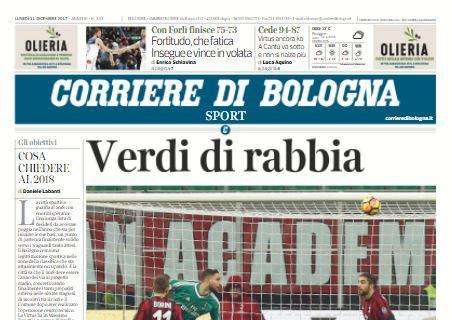 Il Corriere di Bologna e il ko contro il Milan: "Verdi di Rabbia"