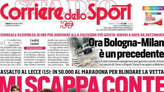 Il CorSport in apertura: "Ora Bologna-Milan è un precedente"