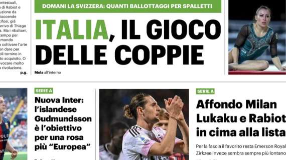 Il QS titola: "Affondo Milan: Lukaku e Rabiot in cima alla lista"