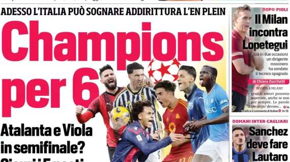 CorSport: "Champions per sei, l'Italia può sognare l'en plein"