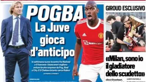 Tuttosport apre con le parole di Giroud: "Milan, sono io il gladiatore dello scudetto"