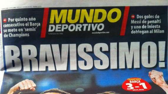 FOTO - Mundo Deportivo celebra il Barça con un: "Bravissimo"