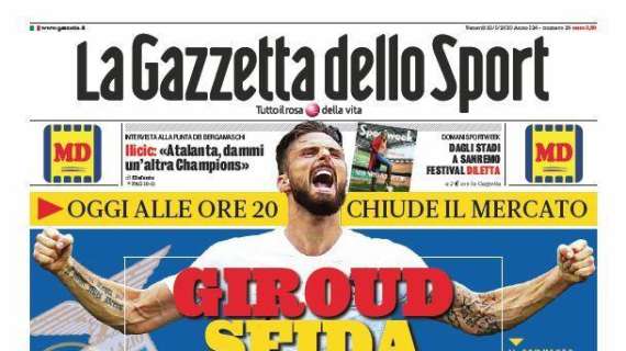 La Gazzetta in apertura sul Milan: "Spina Gigio"