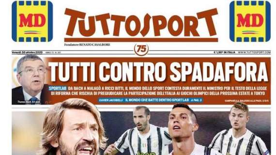Tuttosport in prima pagina: "Diaz-Leao-Dalot: euroshow Milan!"