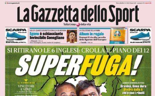 L'apertura della Gazzetta sulla Super League: "Superfuga!"
