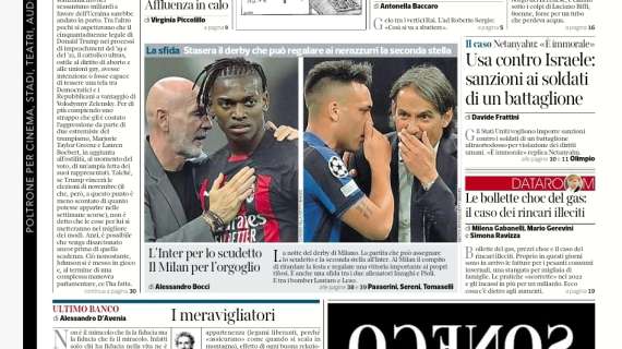 Il CorSera titola: "L'Inter per lo scudetto, il Milan per l'orgoglio"