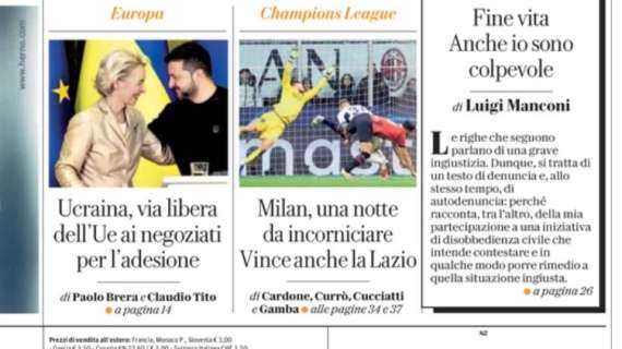 Repubblica esalta il Diavolo: "Milan, una notte da incorniciare"