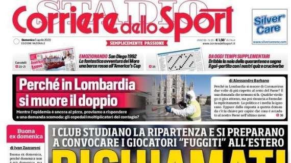 Il Corriere dello Sport sui calciatori fuggiti all'estero: "Richiamati"
