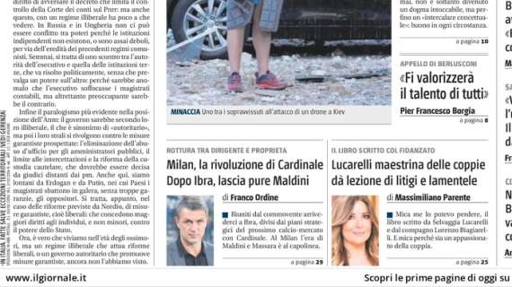 Il Giornale: “Milan, la rivoluzione di Cardinale. Dopo Ibra lascia pure Maldini”