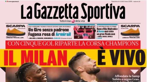 Cinque gol e un segnale importante, la Gazzetta: "Il Milan è vivo"