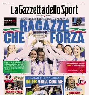 La Gazzetta in apertura su Milan-Juventus: "Morata e Weah. Il centravanti e il 'falso 9': la strana sfida del gol"