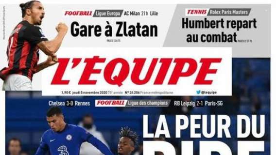 L'apertura de L'Equipe su Milan-Lille in Europa League: "Attenzione a Zlatan"