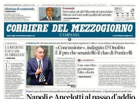 Corriere del Mezzogiorno: "Napoli e Ancelotti al passo d'addio" 