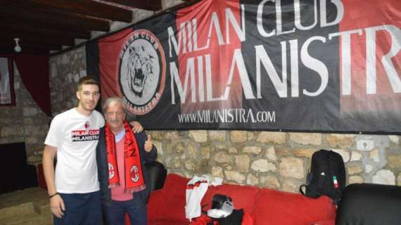 Crudeli ospite al Milan club Milanistra in Croazia