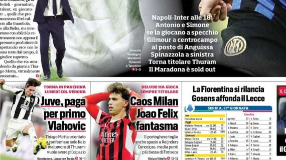 Il CorSport titola: "Caos Milan: Joao Felix fantasma"