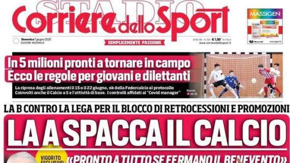 Corriere dello Sport: "Juve-Milan senza Ibra. Sarri punta sul tridente"