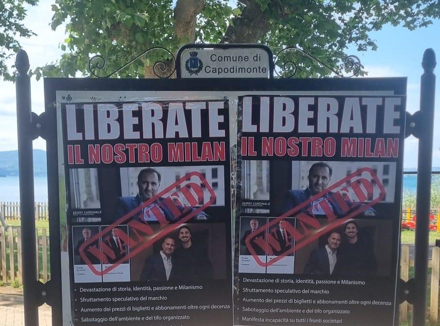 Nuovi manifesti "Liberate il nostro Milan" in giro per l'Italia: la protesta sbarca a Capodimonte