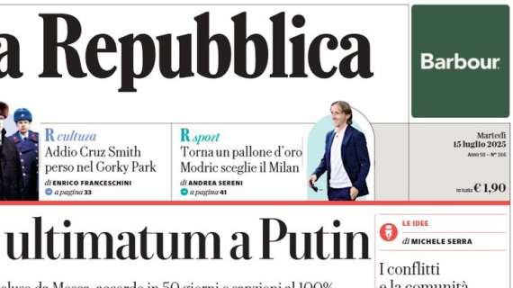 Repubblica: "Torna un Pallone d'Oro. Modric sceglie il Milan"