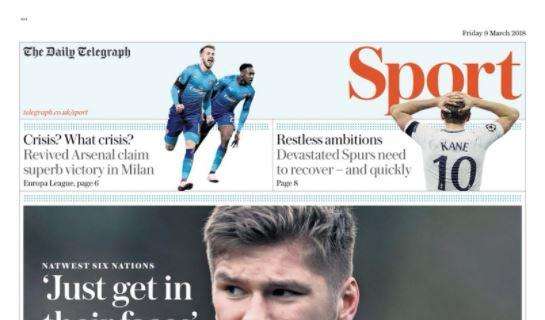 Il Daily Telegraph esalta l'Arsenal: "Crisis? What crisis?"