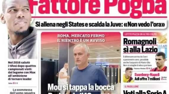 Il CorSport in prima pagina: "Romagnoli, sì alla Lazio"