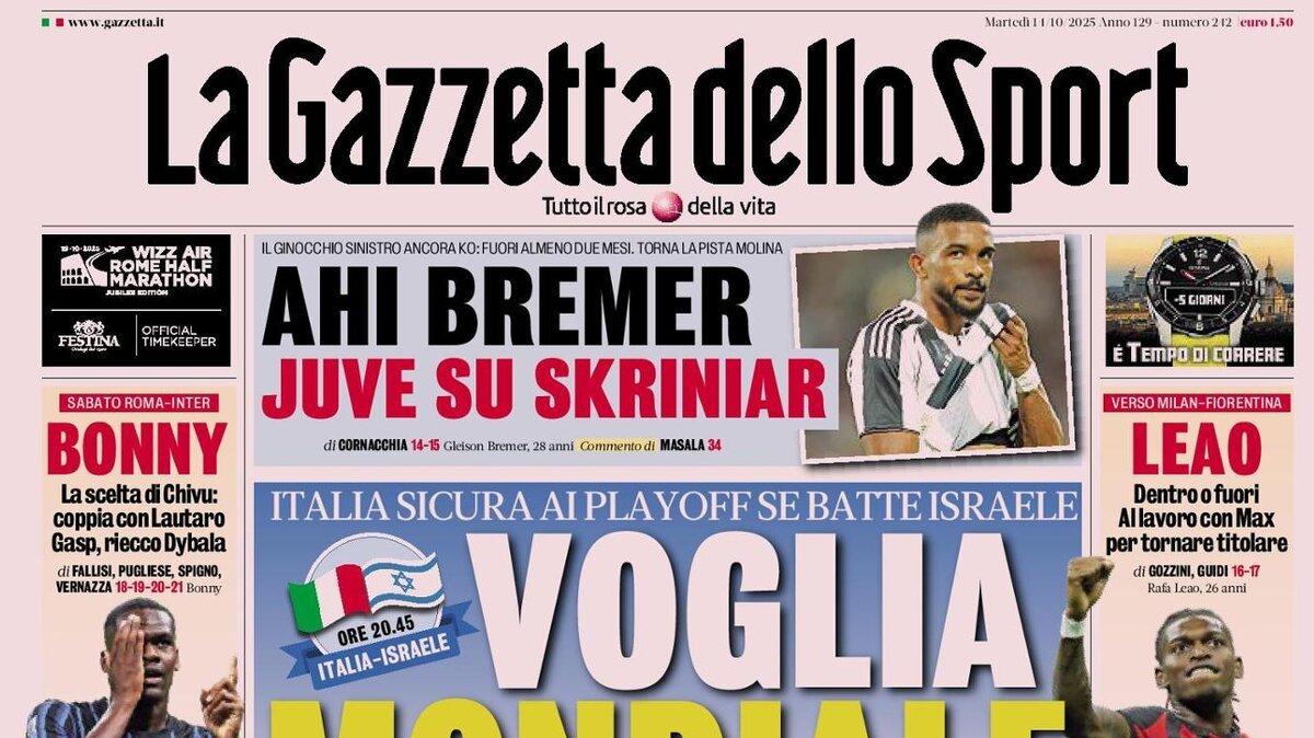 La Gazzetta apre con Leao: “Dentro o fuori. Al lavoro con Max per tornare titolare”