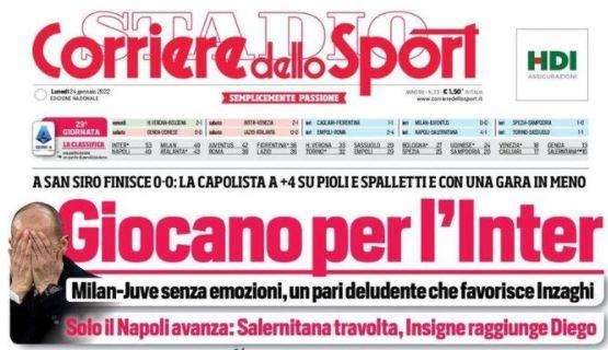 Il CorSport in prima pagina su Milan e Juventus: "Giocano per l'Inter"