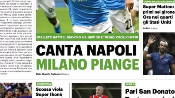 Milan e Inter ko, il QS titola: "Canta Napoli, Milano piange"