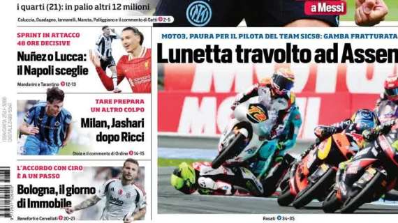 Il CorSport in prima pagina: "Milan, Jashari dopo Ricci"